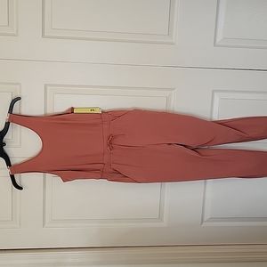 ALL IN MOTION Pumpkin Colored Sleeveless Cropped Jumpsuit Size Small NWT